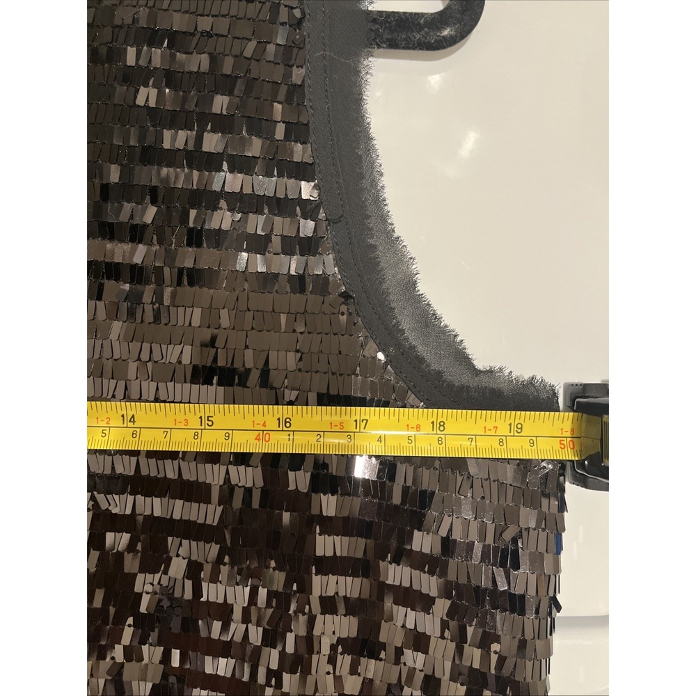 WHO WHAT WEAR Women's Black Sequin Crew Neck Sleeveless Pullover Tank Top M - Picture 11 of 12